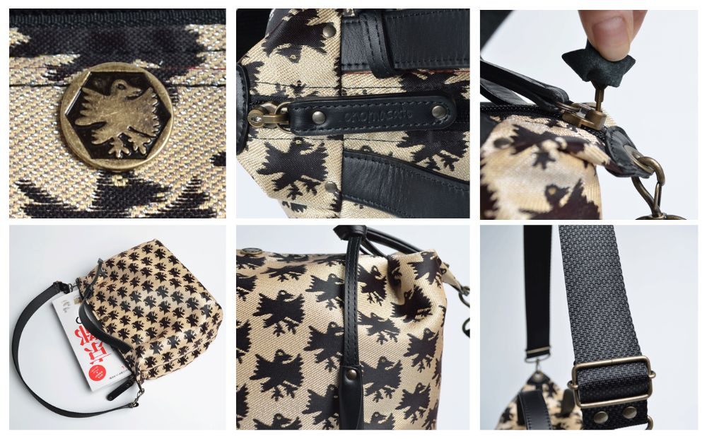 【onomasato】3ways バッグ M《CASUAL collection》/ カラスつづれ裏｜京都 ブランドバッグ 人気シリーズ［ 肘掛け・肩掛け・斜め掛けが可能 撥水 西陣織 日常使い 人気