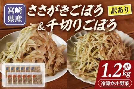 【訳あり】冷凍ごぼう2種 100g×6袋 (ささがき＆千切り) 工場直送簡易包装 小分け 便利 野菜 おかず お弁当