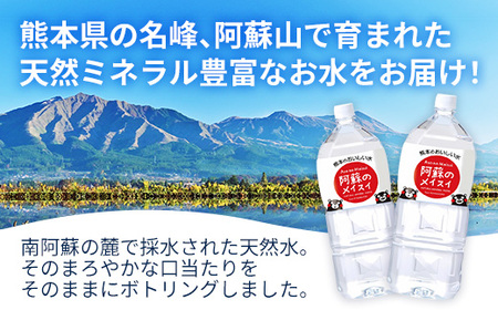 【定期便2ヶ月】熊本のおいしいお水 阿蘇のメイスイ 2L×12本（2ケース）（共通返礼品・御船町） - 飲料水 ミネラルウォーター 軟水 防災 備蓄 ローリングストック