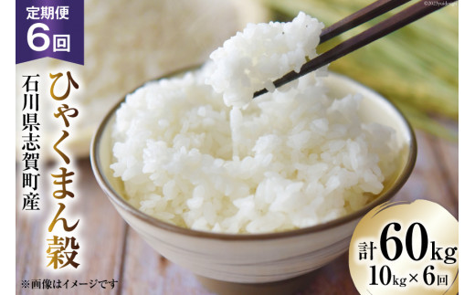 【6回 米 定期便】【令和7年産】 米 ひゃくまん穀 10kg ×6回 総計 60kg [トミヨの里 石川県 志賀町 CB4038] お米 ひゃくまんごく うるち米 おこめ こめ コメ 精米 白米 ご飯 ごはん ゴハン