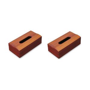 木目塗り ティッシュボックス ブラックチェリー 2個組 タツクラフト 【Tk353】