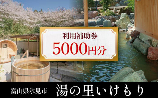 富山県氷見市 湯の里いけもり　利用補助券5,000円分（温泉・宿泊・サウナ・食事）  | 富山 氷見 宿泊 旅行 観光 チケット クーポン 旅行券 補助券 温泉 サウナ 食事