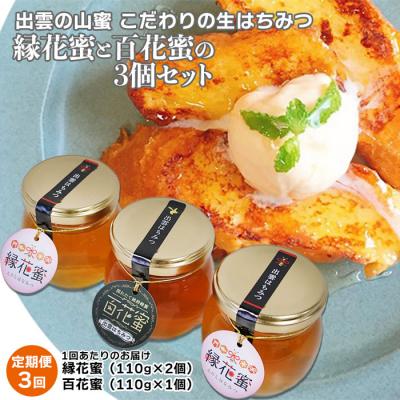 ふるさと納税 出雲市 【定期便3回】こだわりの山蜜　出雲はちみつ3個セット【3_3-001】