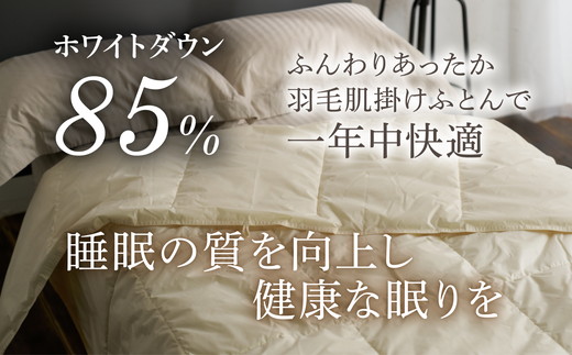 ご家庭で手洗いできる 羽毛肌掛けふとん シングル（約150×210㎝） | 手洗い可 国産 寝具 布団 ホワイトダックダウン85％ 泉大津市