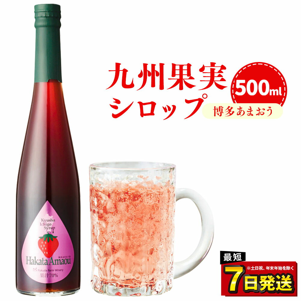 【ふるさと納税】九州を飲む！ 九州果実シロップ 博多あまおう 500ml 1本 あまおう 果実 シロップ 苺 イチゴ いちご 果汁 はちみつ ハチミツ 年内発送 送料無料