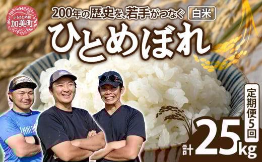 【5kg×5回 計25kg】 米 宮城県産 ひとめぼれ 5kg 定期便 《 令和7年産 新米予約 》 白米 精米 ご飯 ごはん コメ こめ お米 小分け 家庭用 結心ファーム [ 宮城県 加美町 ]