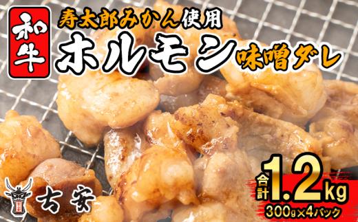 和牛 ミックス ホルモン 味噌ダレ 1.2kg 300g 4パック 焼肉 小分け 古安