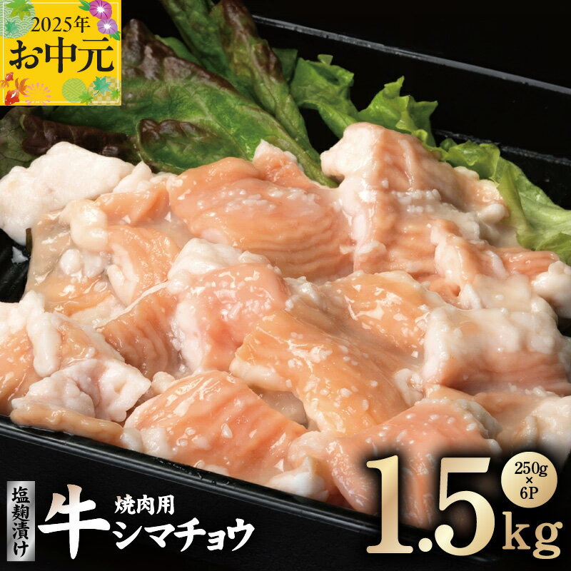 【ふるさと納税】牛シマチョウ 焼肉用 塩麹漬け 合計 1.5kg シマチョウ 希少部位 味付け 塩麹 小分け 食べきりサイズ 焼くだけ 簡単調理 ホームパーティ BBQ 煮込み おつまみ 牛肉 ホルモン 250g 6袋 大阪府 泉佐野市 お取り寄せ お取り寄せグルメ 送料無料 肉の泉佐野