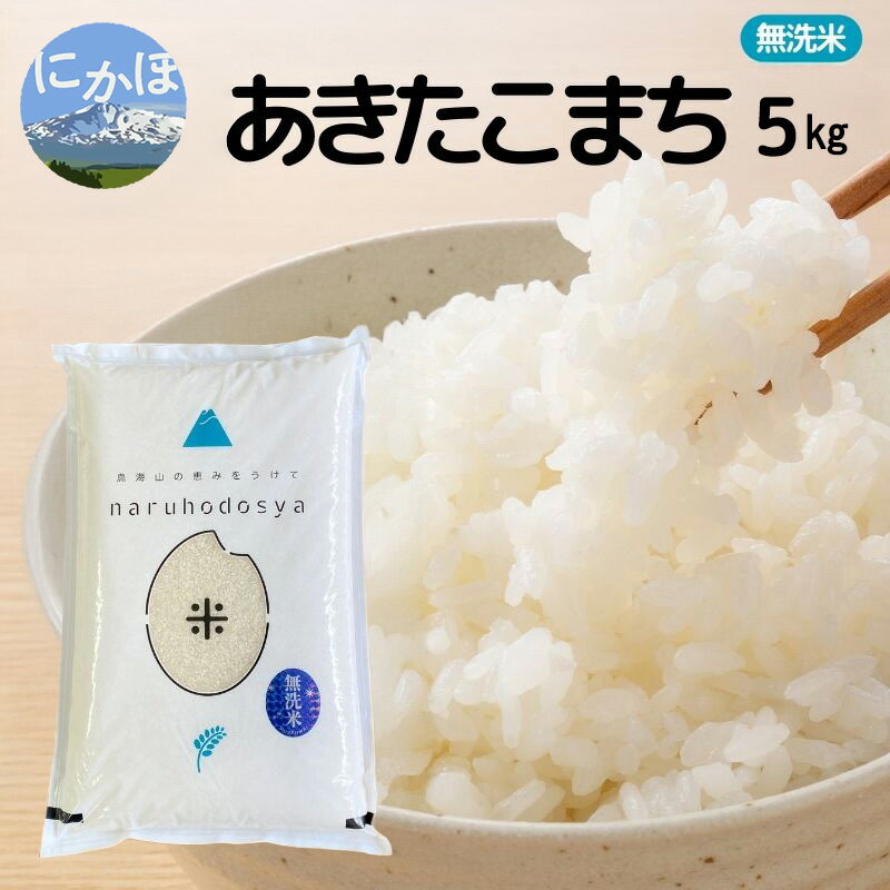 【ふるさと納税】米 無洗米 あきたこまち 5kg×1 令和7年産 秋田県 にかほ市 お米 こめ　お届け：2026年1月9日～2026年9月10日