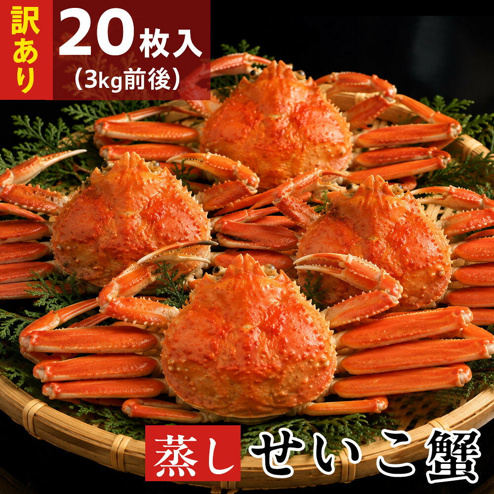 【ふるさと納税】【11月中旬以降発送】訳あり蒸しせいこ蟹×20枚（3kg前後）【鳥取県 境港市】 | 蟹 魚介類 水産 食品 人気 おすすめ 送料無料