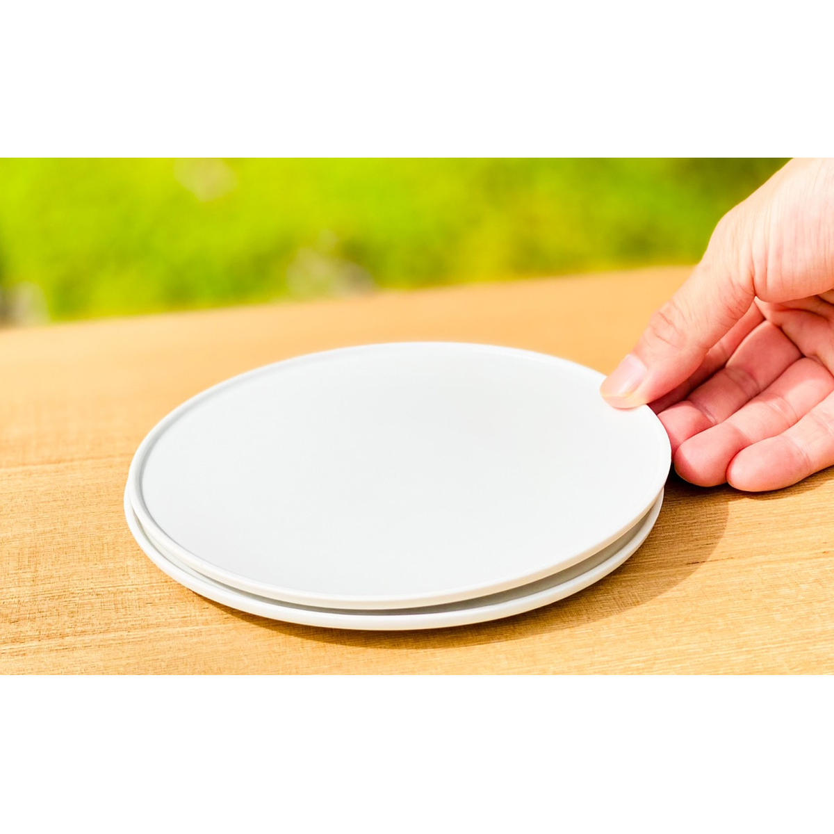 有田焼 シンプルモダンプレート 2枚セット 白マット【あや千】食器 器 うつわ おしゃれ 取り皿 パン皿 デザート皿 ケーキ フルーツ A18-111_イメージ4