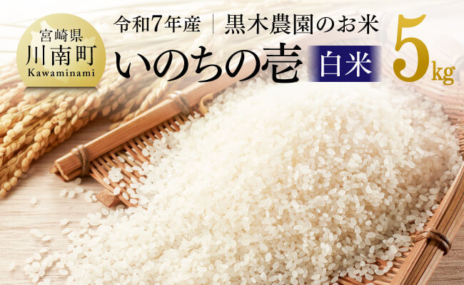 
            【令和7年産】黒木農園のお米「いのちの壱(白米)」5kg 【 米 お米 白米 国産 宮崎県産 いのちのいち おにぎり 】
          
