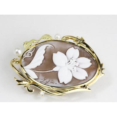 ふるさと納税 桜川市 「大和桜」のシェルカメオペンダント / 作家 フランチェスカ |  | 01