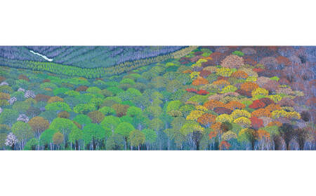 「自然の輝き」茶額【 版画 額付 小川手漉和紙 小暮真望 東松山 埼玉県 】