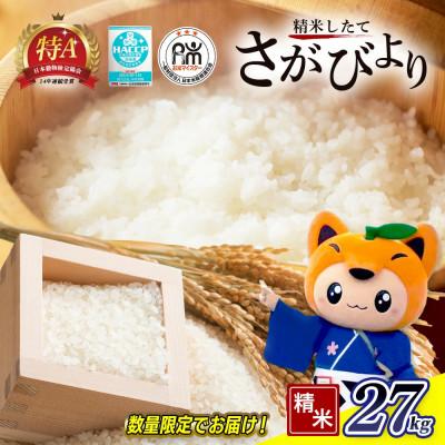 ふるさと納税 鹿島市 【令和7年産】佐賀県産 さがびより 白米 27kg(30kgの玄米を精米した重量)