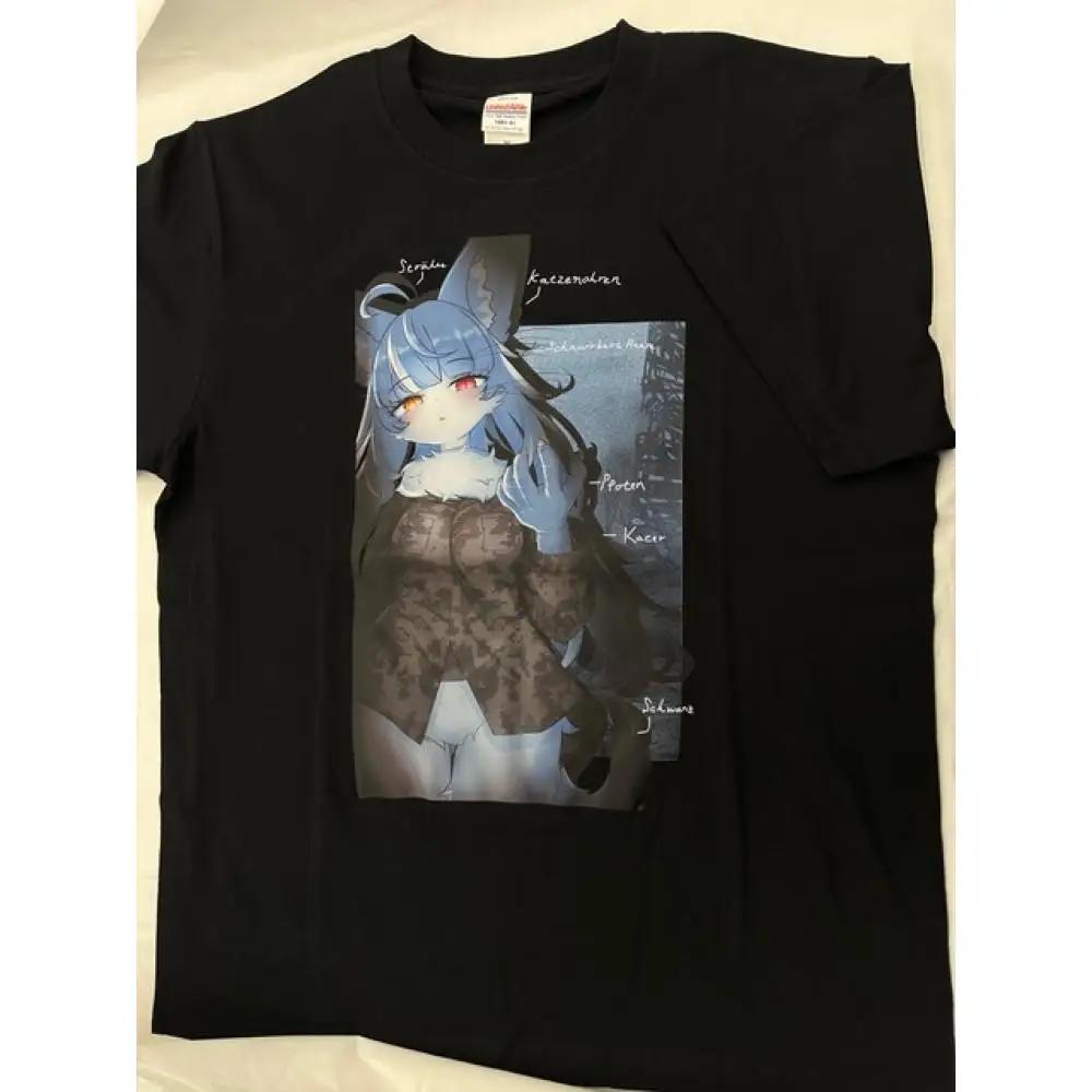 おまねこ転写プリントTシャツ　黒【ＬＬサイズ】