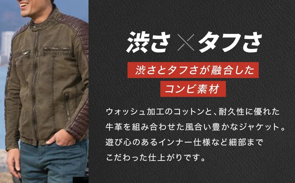 【デグナー】テキスタイル＆レザーコンビジャケット [25SJ-2] カーキ-ブラウン ＜サイズL＞｜京都 バイクギア 人気ブランド バイク
