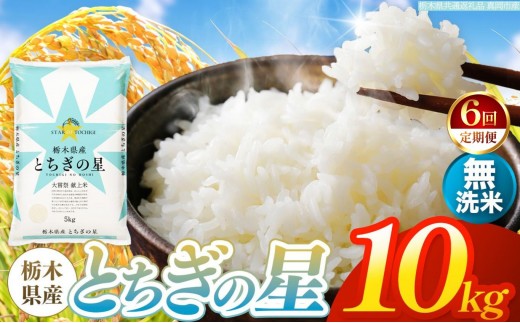 【令和8年産 新米】 【定期便6回】栃木県産 お米 とちぎの星　（無洗米） 10kg 【2026年秋 先行予約】 |  栃木県 矢板市 【栃木県共通返礼品 真岡市産】