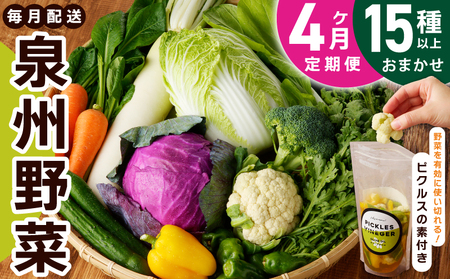 旬の新鮮 野菜セット（15種以上）定期便 全4回 おまかせ ピクルスの素付き ファミリー向け いずみピクルス NSW【毎月配送コース】