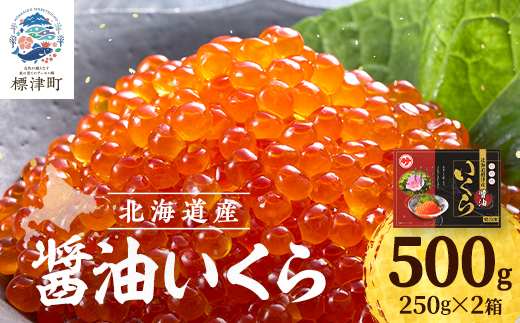 【令和7年】醤油いくら500g(250g×2) イクラ 北海道 人気 おすすめ さけ 魚卵 天然【配送不可地域：離島】【1419708】