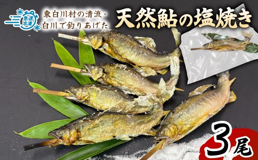 
                  天然鮎塩焼き 3尾 国産 冷凍 竿釣り 鮎 あゆ アユ 川魚 焼き魚 炭火焼 天然 清流 魚介 海鮮 和食 おかず おつまみ グルメ 食品 川釣り 白川清流 冷凍 急速冷凍 真空パック 岐阜県産 東白川村
                