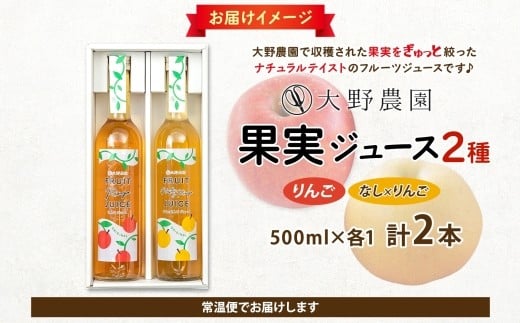 果実ジュース500ml2本セット2種