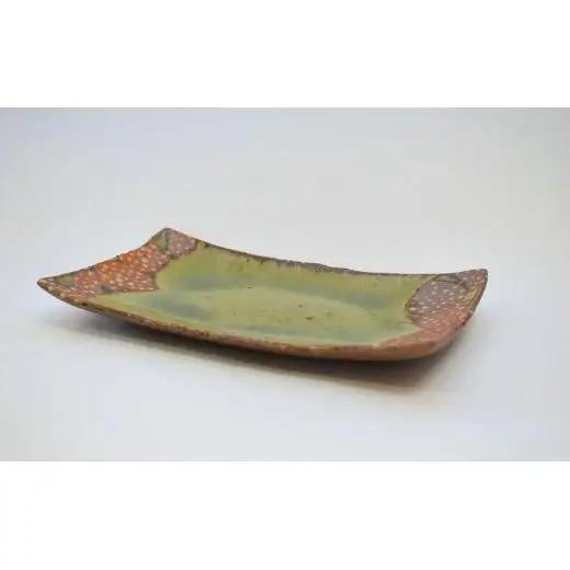 釉彩長角皿 2枚セット 和食器 長皿 陶芸品《受注制作》皿 中皿 長皿 長方形 和食器 おすすめ 手作り 食器 おしゃれ モダン 陶芸 陶器 陶芸作家