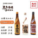 【ふるさと納税】【期間限定受付】重厚本格焼酎山猪3種飲み比べセット（焼酎 芋 麦 クラフト 期間限定 送料無料）