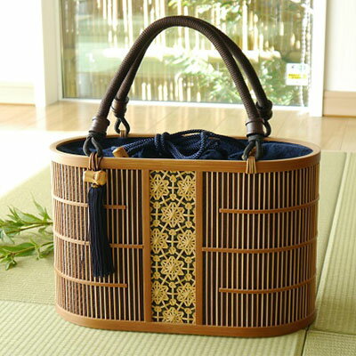 【ふるさと納税】駿河竹千筋細工 手提げ「葵」あおい | 工芸品・ファッション・かばん・トートバッグ・手提げ