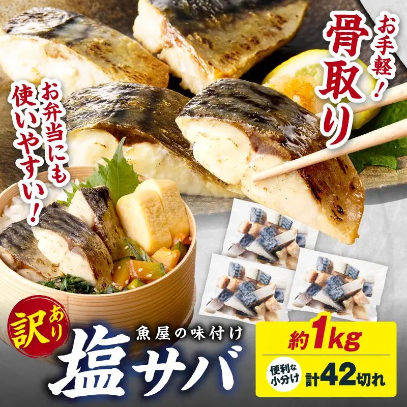 【訳あり】 さば 骨取り塩サバ 約1kg｜鯖