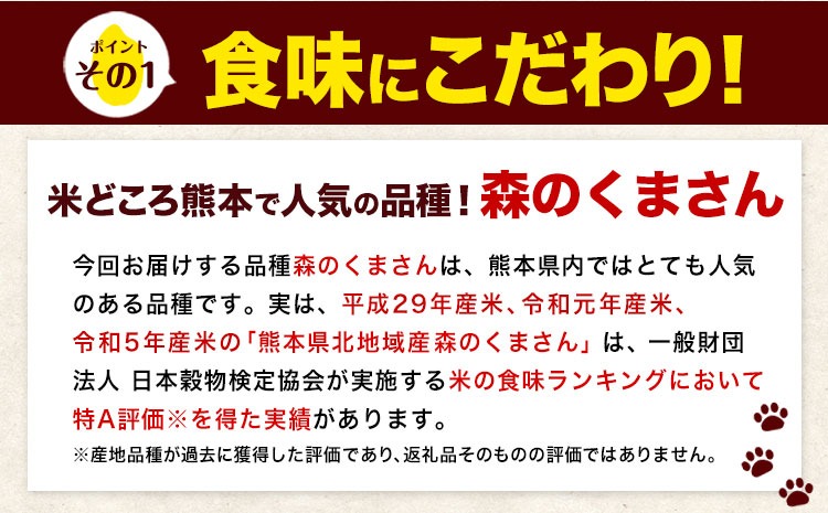令和6年産 無洗米 も 選べる 森のくまさん 20kg 5kg × 4袋  白米 熊本県産 単一原料米 森くま《7-14日以内に出荷予定(土日祝除く)》《精米方法をお選びください》送料無料---gkt_mk6_wx_r7_46500_20kg---