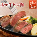 【ふるさと納税】熊本あか牛ヒレ肉 約1kg/約2kg/約3kg 選べる内容量 1枚約150g 牛肉 和牛 ステーキ ブラックペッパー・牛脂付き 冷凍 セット 詰め合わせ 熊本県産 九州産 国産 送料無料