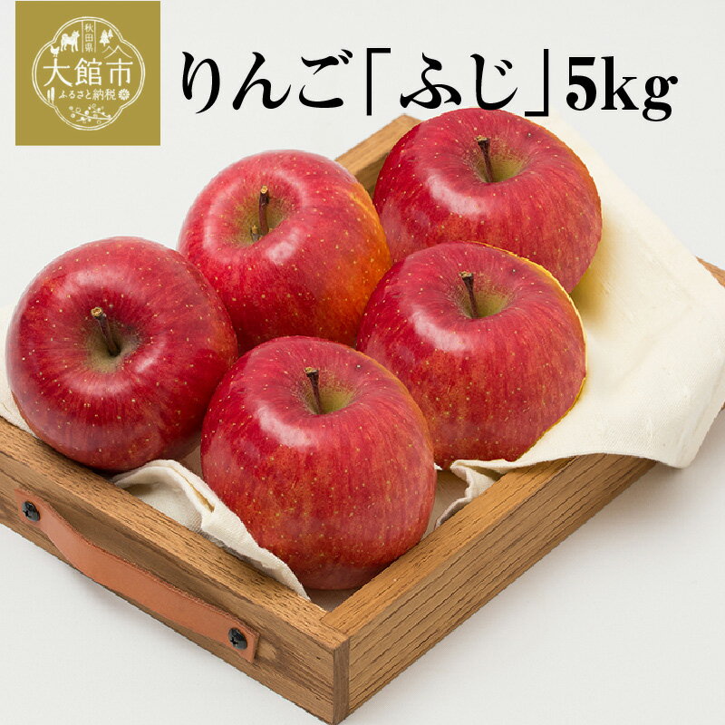 【ふるさと納税】【数量限定・期間限定】陽気な母さんのりんご「ふじ」　5kg　【75P3408】 リンゴ 林檎 詰合せ セット 季節 数量限定 大館市 秋田県 陽気な母さんの店 送料無料 ギフト フルーツ 果物 ふじ