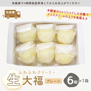 ふわふわクリーミー生大福プレーン 6個入り【大福 和菓子 生大福 スイーツ クリーム アイス おやつ 手土産 お取り寄せ ギフト グルメ 贈答 冷凍 亀印製菓 茨城県 水戸市】(MP-5)