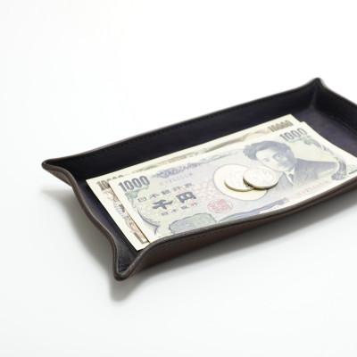 ふるさと納税 福山市 藍染めレザーのトレイ　一貫製造　レセプシオン/薄藍【福山レザー】 |  | 03