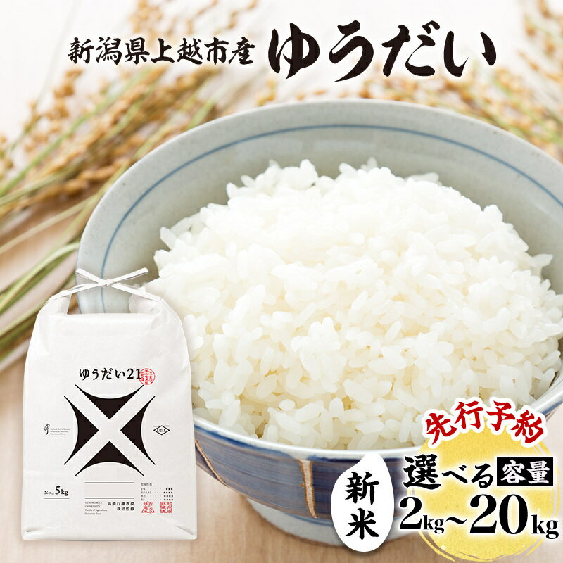 【ふるさと納税】先行予約 令和8年 新米 新潟県上越市産 ゆうだい21 容量が選べる 5kg 10kg 15kg 20kg お米 コメ 宇都宮大学 ふぁーむ大地　お届け：10月中旬～12月下旬まで