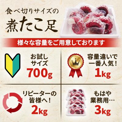 ふるさと納税 様似町 【毎月定期便】【丸富水産】北海道産　食べ切りサイズの煮たこ足(柳たこ)小分けセット 1kg全3回 |  | 03