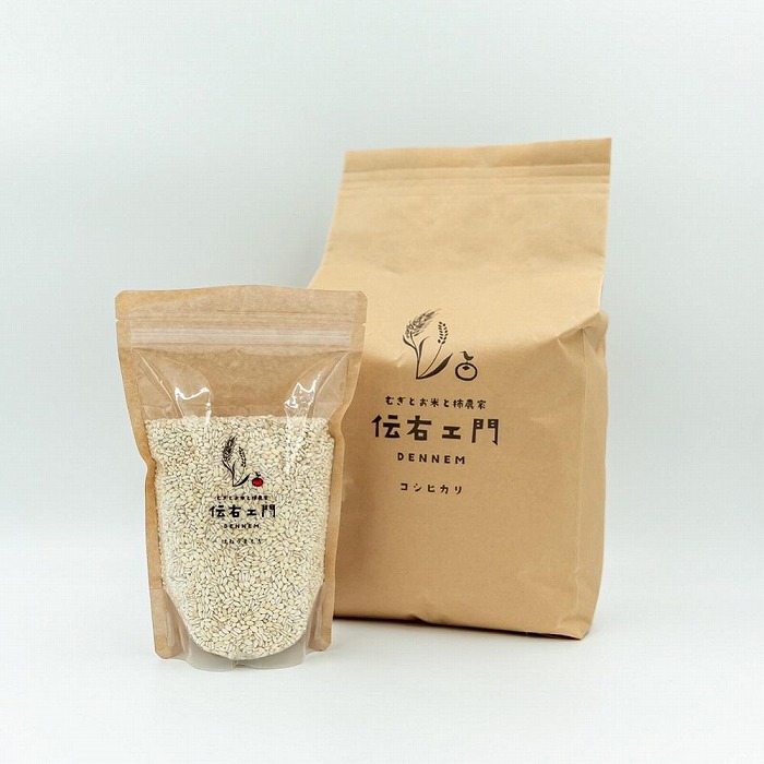 健康な笑顔 はねうまもち500gと伝右ェ門コシヒカリ5kg