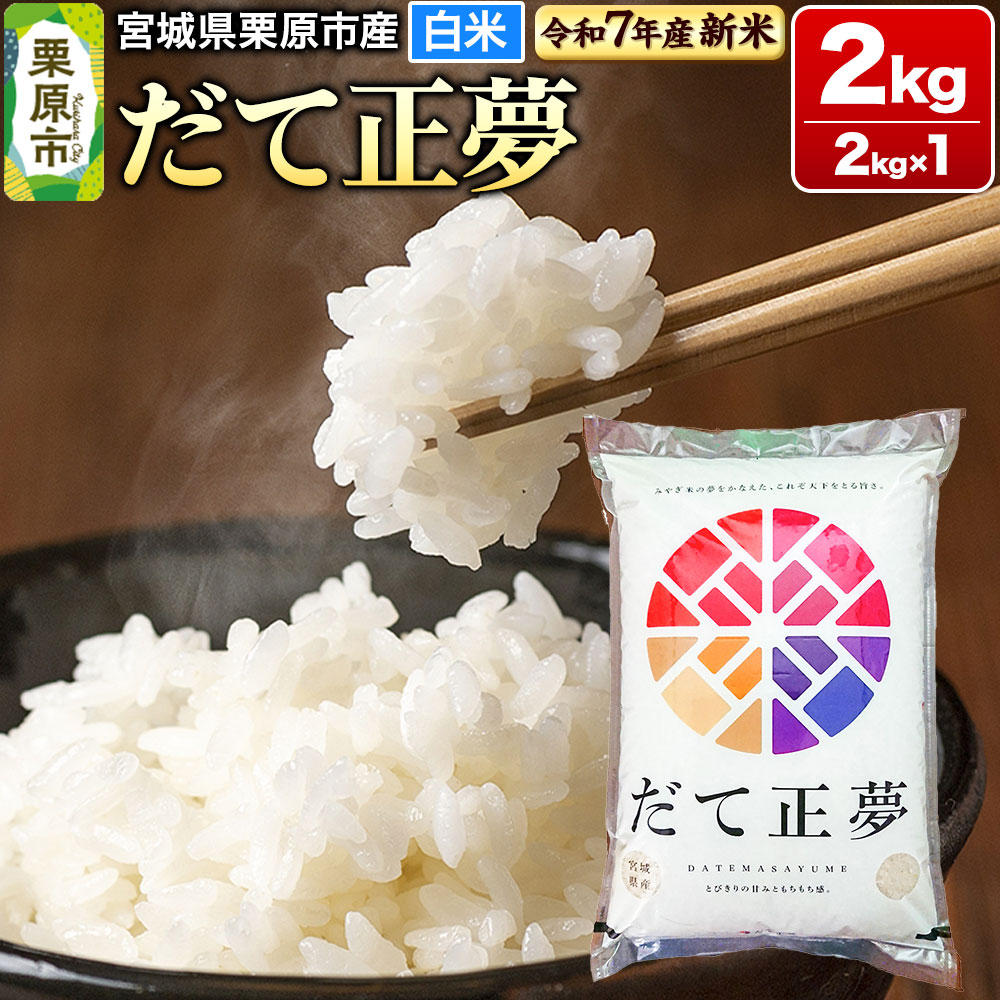 【ふるさと納税】【新米受付】【令和7年産・白米】宮城県栗原市産 だて正夢 2kg (2kg×1袋)