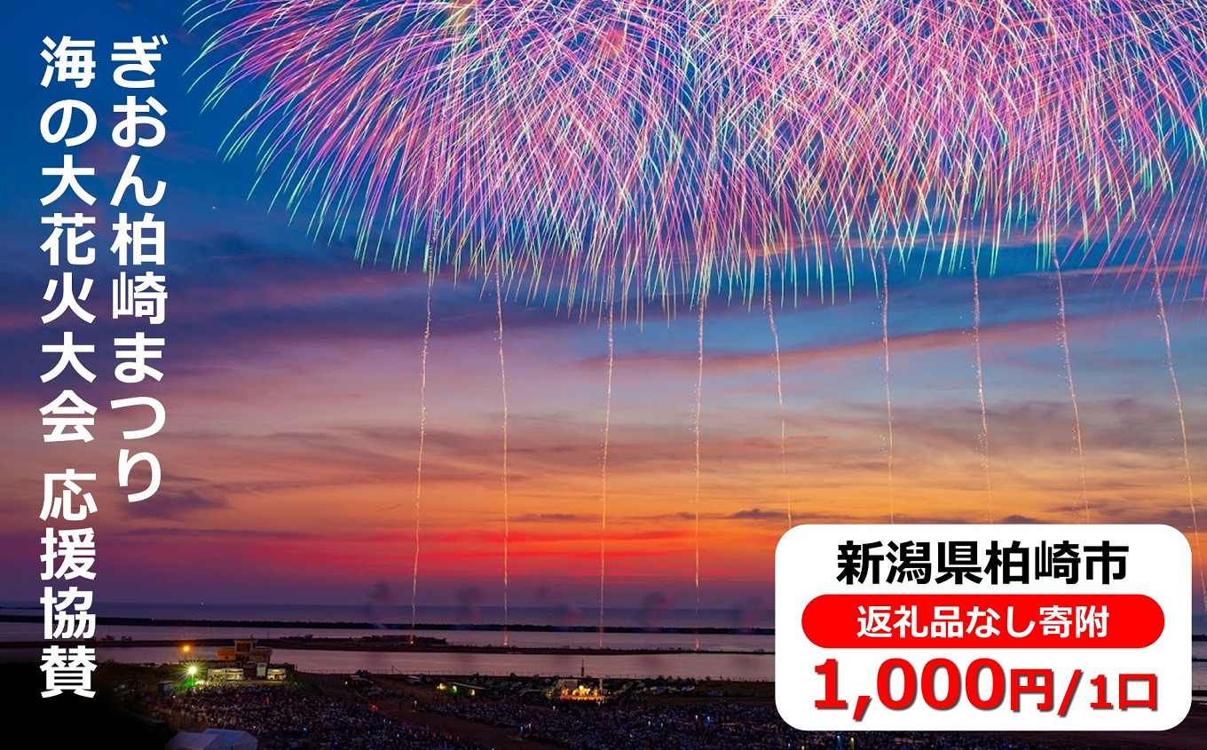 
            【返礼品なし】ぎおん柏崎まつり海の大花火大会 応援協賛 ＜１口 1,000円 より＞ 新潟県 柏崎市 柏崎花火 [Y0471]
          
