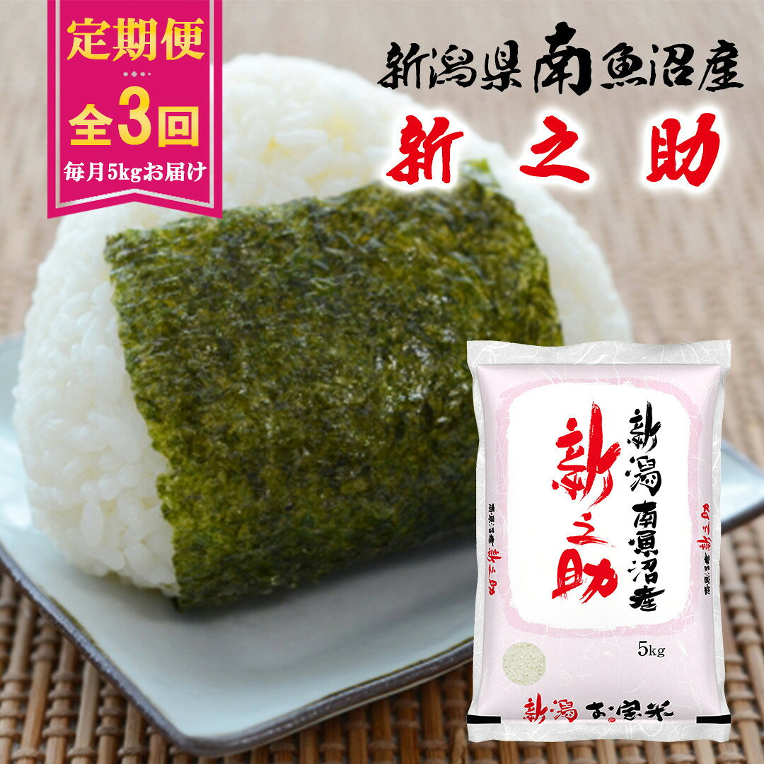 【ふるさと納税】【令和8年産新米予約】【C-3定期便】南魚沼産新之助5kg×3回【2026年11月中旬より1ヶ月以内に順次発送予定】 | お米 こめ 白米 食品 人気 おすすめ 送料無料 魚沼 南魚沼 南魚沼市 新潟県 精米 産直 産地直送 お取り寄せ お楽しみ