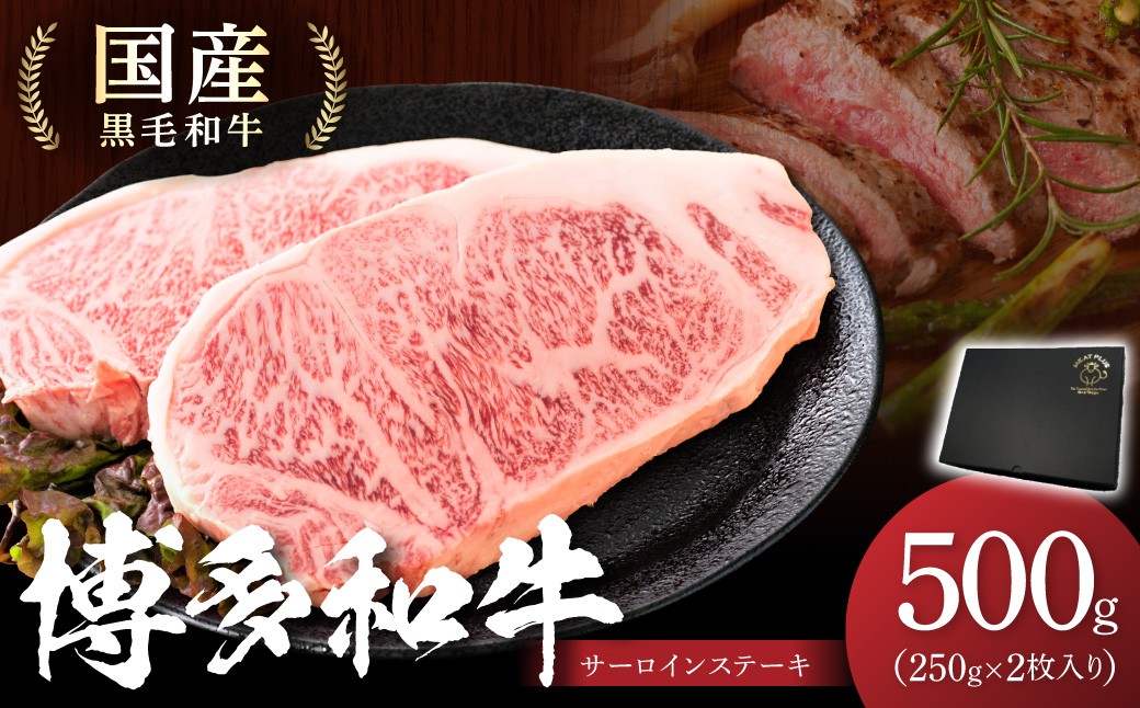 
                  博多和牛サーロインステーキセット　500g[250g×2枚]【014-0028】
                