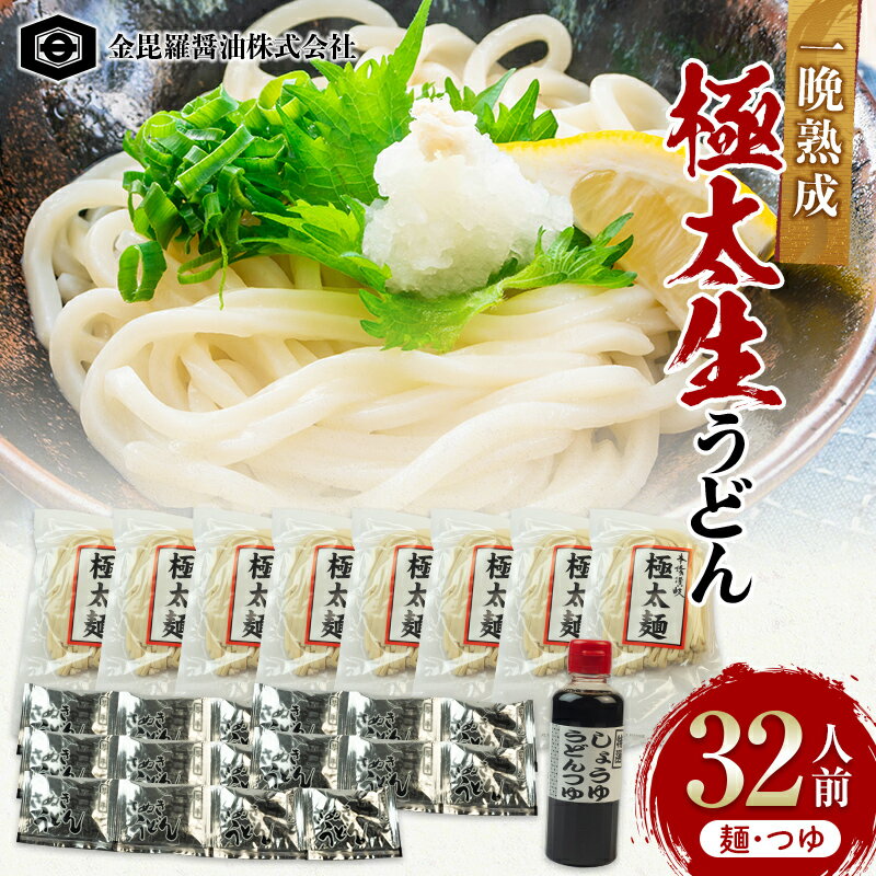 【ふるさと納税】本場の味さぬきうどん 熟成極太生うどん500g×8袋 つゆ、しょうゆつゆ付 F5J-162