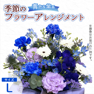 季節のフラワーアレンジメント（L/青・紫系） / 生花 フラワーアレンジメント お祝い 綾部市 / 有限会社トリオ［BSDZ035］