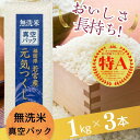 【ふるさと納税】【無洗米】元気つくし 《真空パック》3kg(1kg×3本) 福岡県産【1522895】