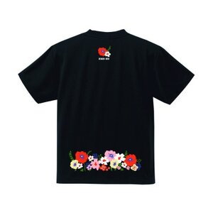 JTTA公認　卓球ユニフォーム【男女兼用(ドライ):140サイズ】フラワー2　ブラック【1670963】