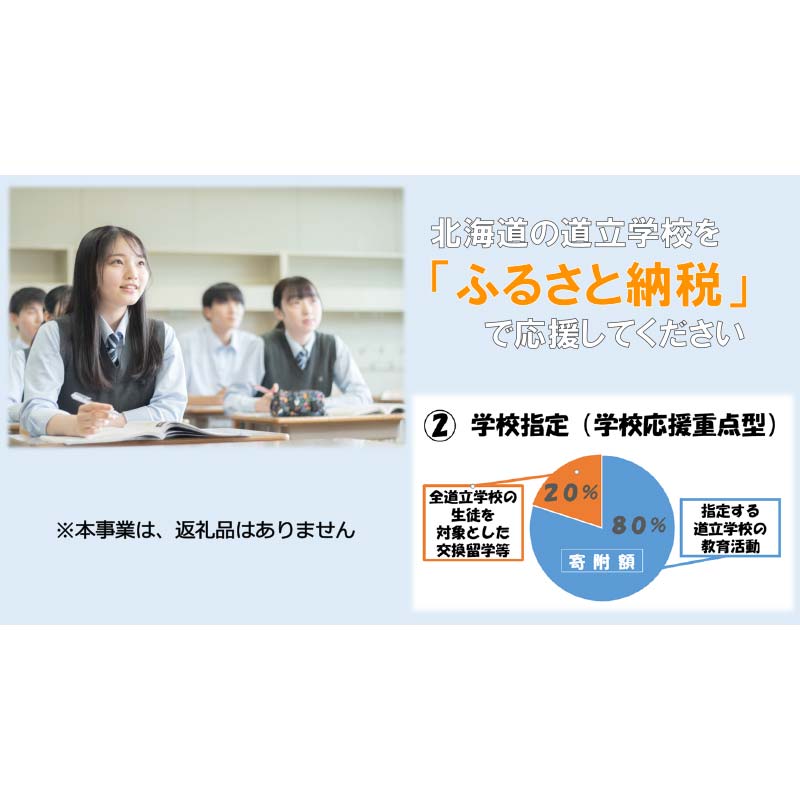 【ふるさと納税】【返礼品なし】北海道立学校ふるさと応援事業【学校応援重点型】 F6S-174