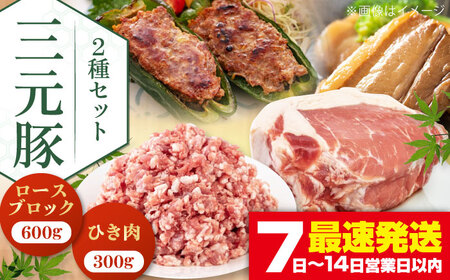三元豚 ロースブロック600g・ひき肉300g 《喜茂別町》【平田牧場】 ステーキ ステーキ ステーキ ステーキ ステーキ ステーキ ステーキ[AJAP008] 12000 12000円