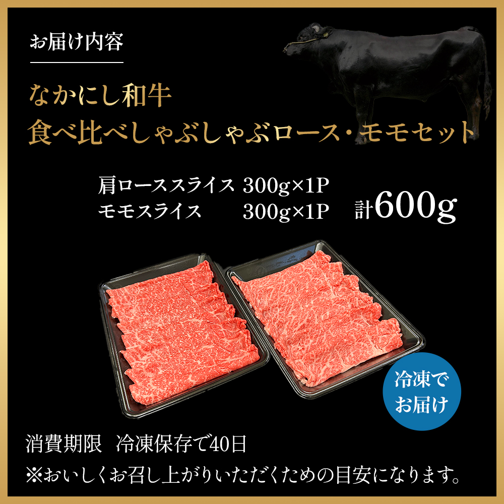 宮崎県西ノ原牧場・なかにし和牛食べ比べしゃぶしゃぶロース・モモ 計600g（国産 牛肉 肉 宮崎牛 黒毛和牛 お肉 しゃぶしゃぶ 人気 ロース モモ 食べ比べ セット 宮崎)_イメージ5