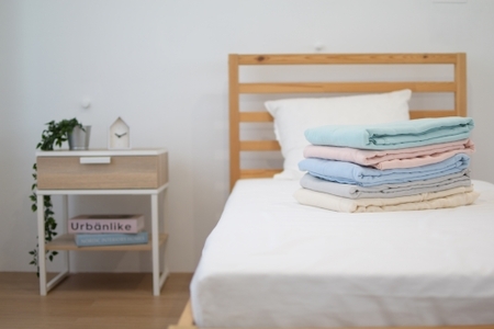 和晒し　ダブルガーゼ掛け布団カバー　ダブルロングサイズ_グリーン【G0210】